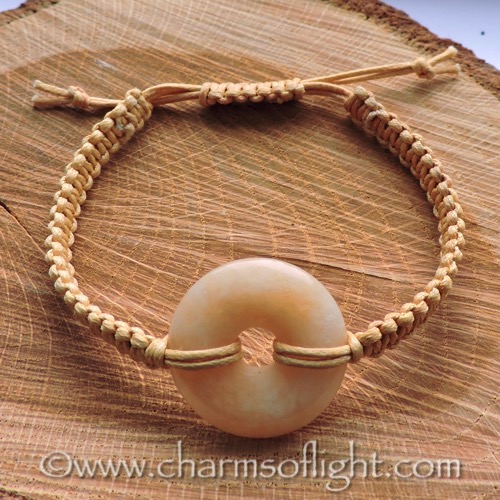 Aragonite Donut Macrame Bracelet